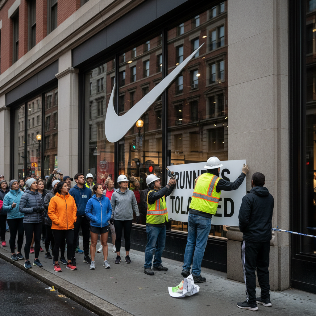 Nike Retira Placa "Corredores Tolerados" em Boston Após Reação
