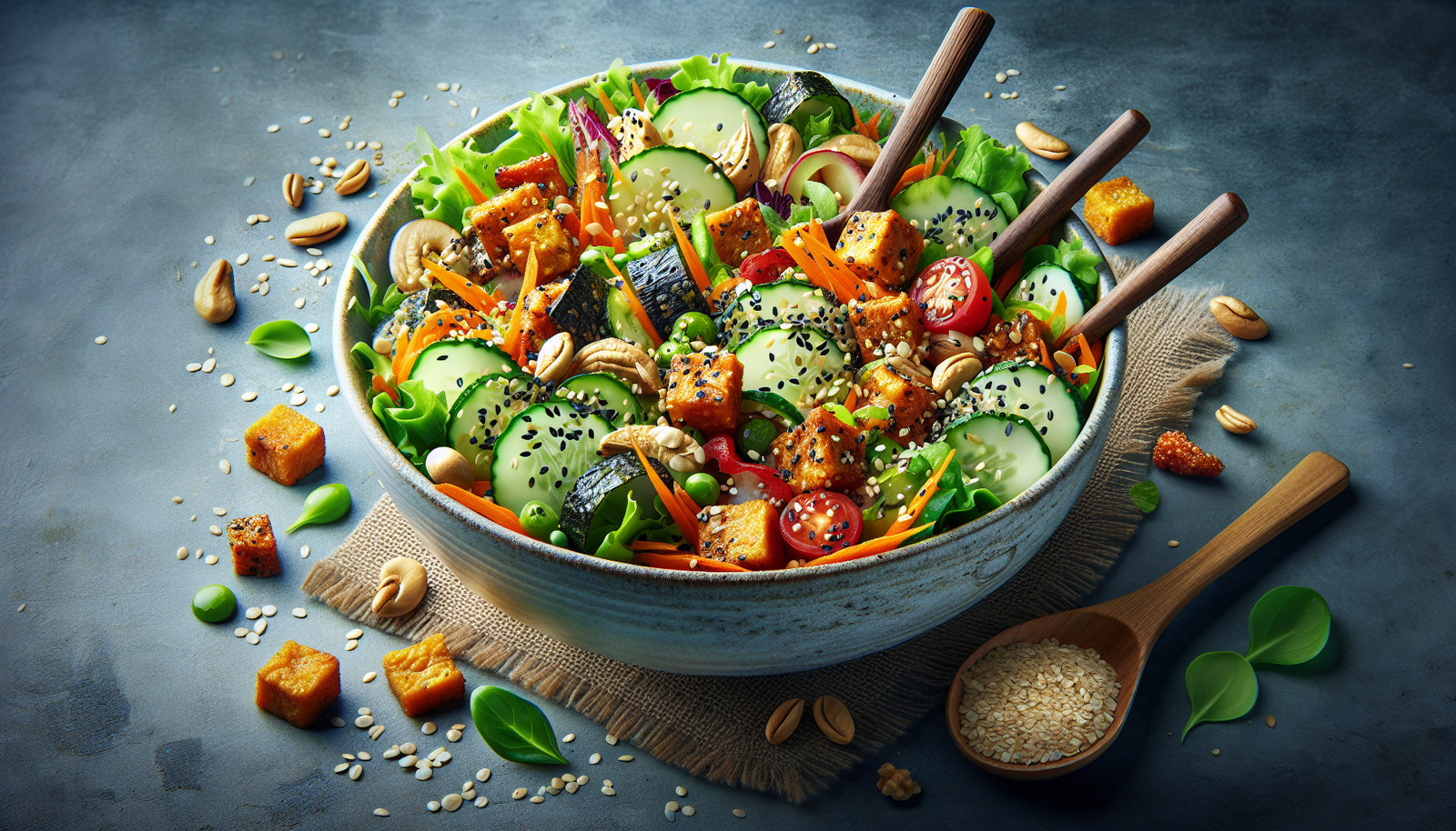 Salada Miso Crocante: Sabor e Nutrição!
