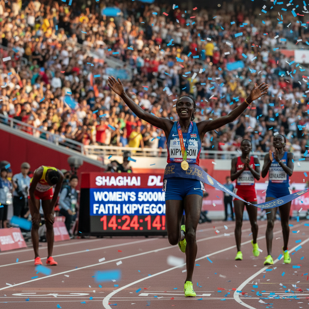 Faith Kipyegon: Como Venceu 5000m em Shanghai com 14:24.14!