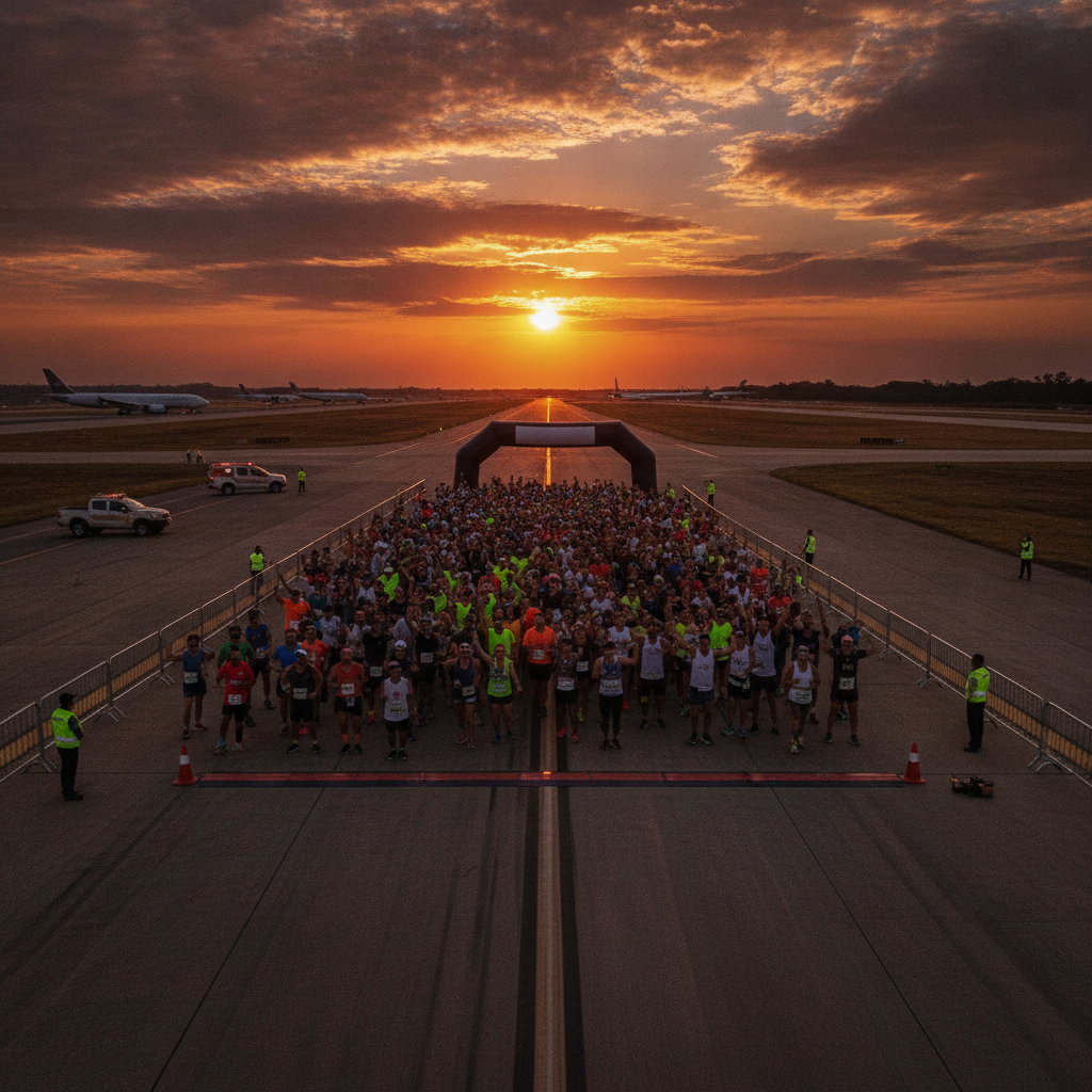 Flying Run Caixa Sunset 2026: Corra no Aeroporto!
