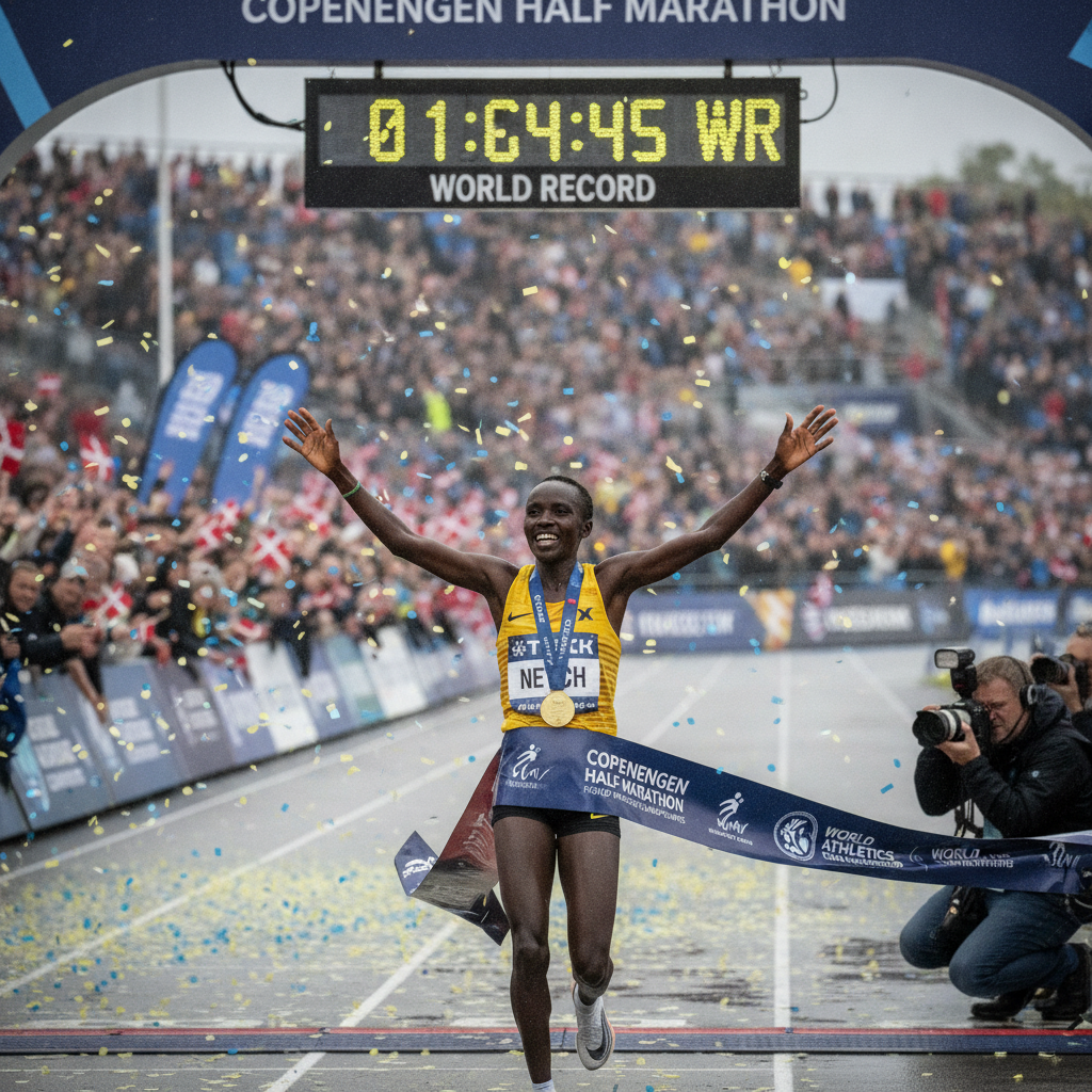 Recorde Mundial Feminino Meia Maratona: Agnes Ngetich Brilha em Copenhague!