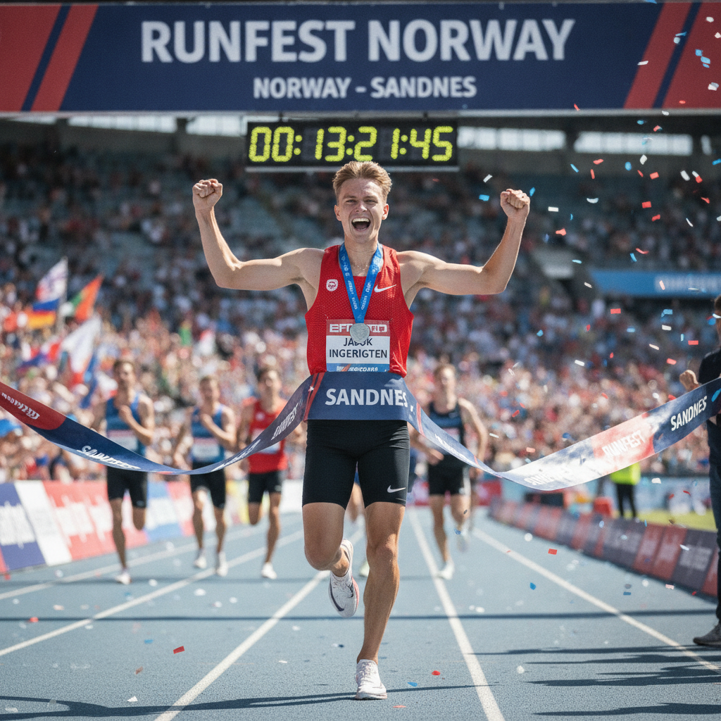 Jakob Ingebrigtsen Sandnes: Vitória Dupla no Seu Evento